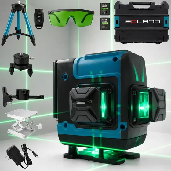 Nivel Laser 12 Lineas 360 Eoland Verde Autonivelante Herramienta Profesional Tripode Construccion Instalaciones Medicion Precisa Obra Ingenieros Maestros Carpinteria Ceramica Muebles