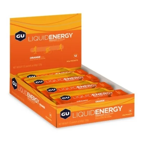 Gel Líquido Liquid Energy Caja X 12 Unidades Aminoácidos Sabor Orange (20 mg Cafeína)