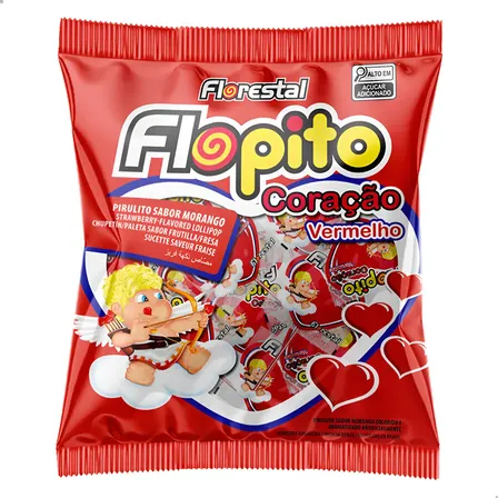 Pirulito Florestal Morango Com Açucar Sem Glúten 500 G 50 U