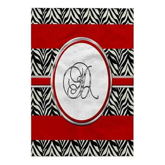 Toalla Con Estampado De Animal Print Cebra Rojo Y Negro Con 
