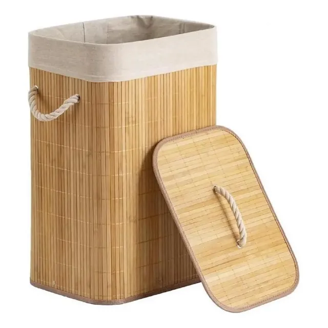 Cesto De Roupas De Bambu 50 Litros Yikasa