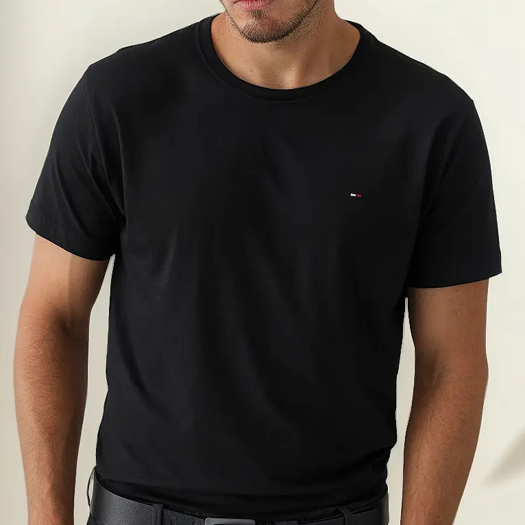 Camiseta Tommy Hilfiger Essential Cotton Preta