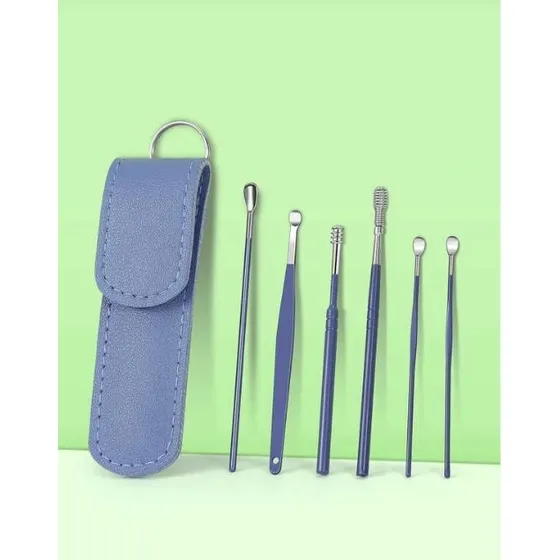 Kit De Acero Inoxidable Para Limpiar Los Oidos Con Estuche