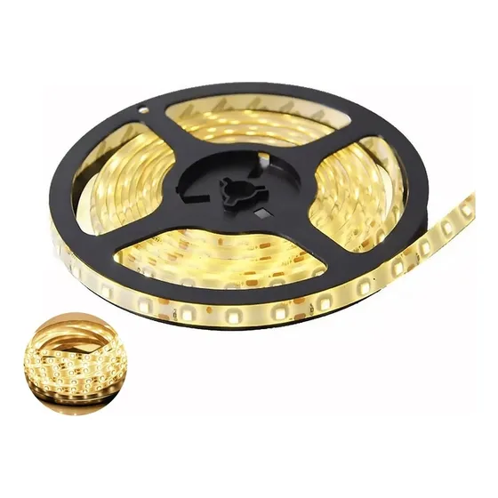 Fita Led 12v Ip65 5mts 5050 3000k Amarela A Prova Dagua