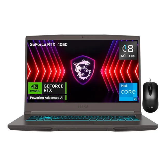 Laptop Gaming Msi Thin 15.6 Ci5 16gb 512gb Geforce Rtx4050 Gris