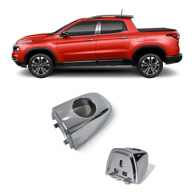  Capa Ponta Maçaneta Cromada Externa Porta Fiat Toro 16/2024