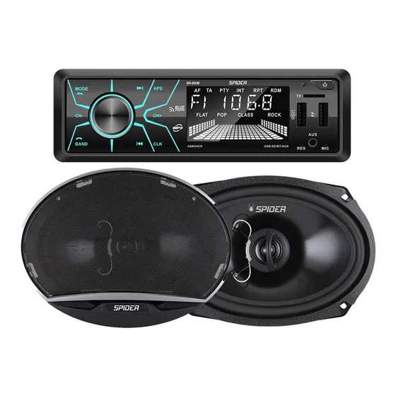 Combo Radio Reproductor - Cornetas 6x9 320 Watts Spider