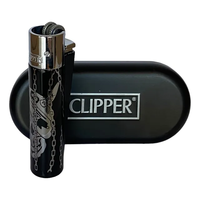 Encendedor Clipper Metal Recargable Colección Deadly Chains