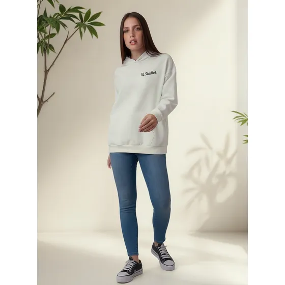 Buzo Maxi Canguro Sl Algodón Frisa  Mujer