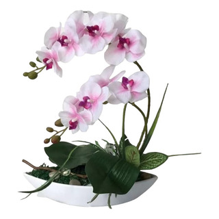 Arreglo Artificial Orquídeas Tacto Natural Con Follaje Arreglo Artificial Orquídeas Tacto Natural Con Follaje