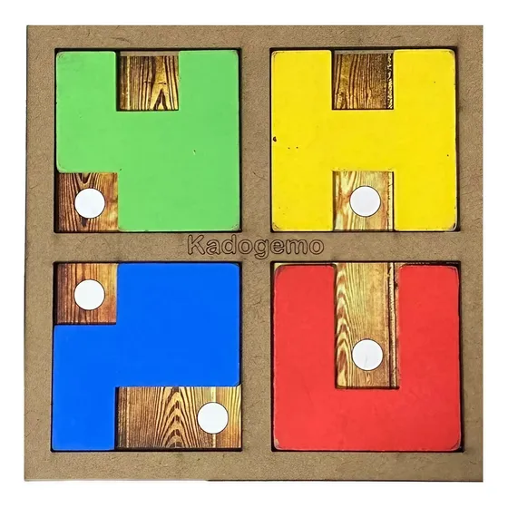 Juego Lógica Concentración Memoria Kadogemo Tablero Madera
