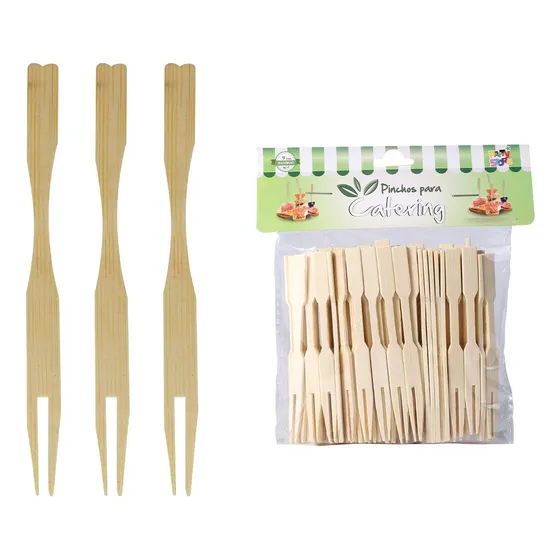 Pinchos Picada Bambu Catering Copetin Mini Tenedor X100 