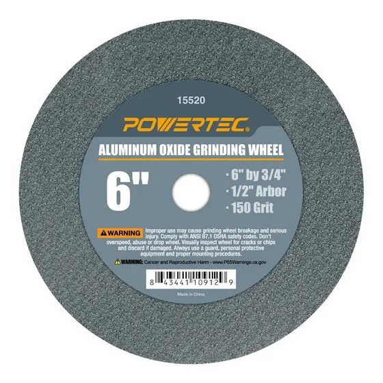 Powertec Rueda Abrasiva Oxido Aluminio Grano 6 ¾ Eje 1 2
