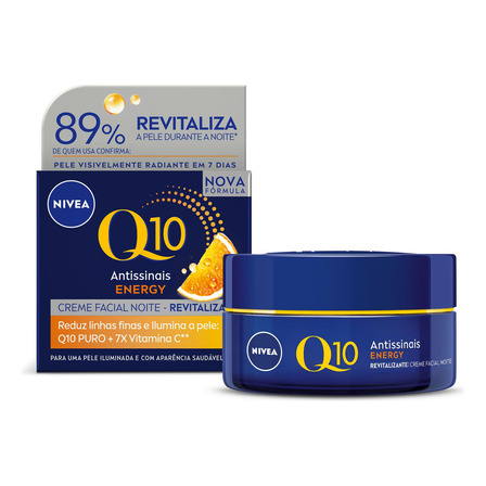 Nivea Creme Facial Q10 Power Energy Antissinais Noite 50g Nivea Creme Facial Q10 Power Energy Antissinais Noite 50g