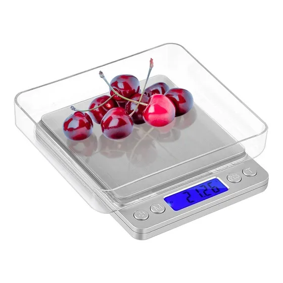 Balanza De Precision Digital Spica Rbco-02 De 0.1gr A 2kg Retroiluminada Bandeja Color Plateado Libercam