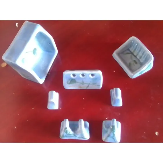 Accesorios Baño En Cerámica De 7 Piezas