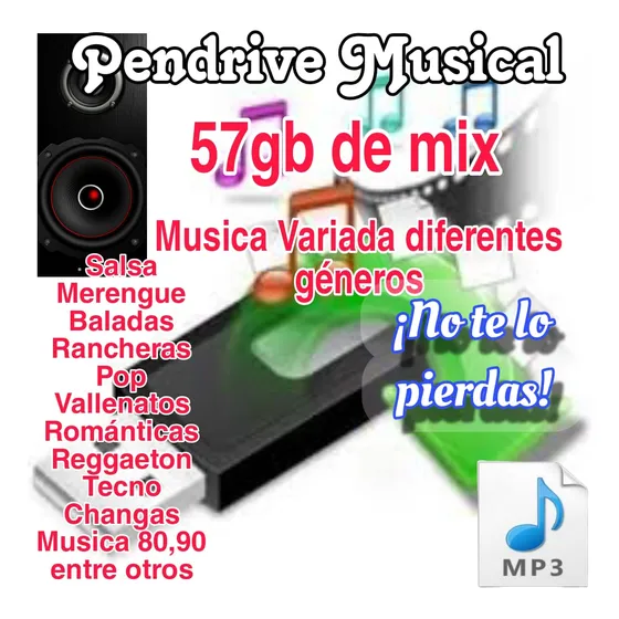 Pendrive Musical 64gb ¡lleva Tu Fiesta A Donde Quieras!