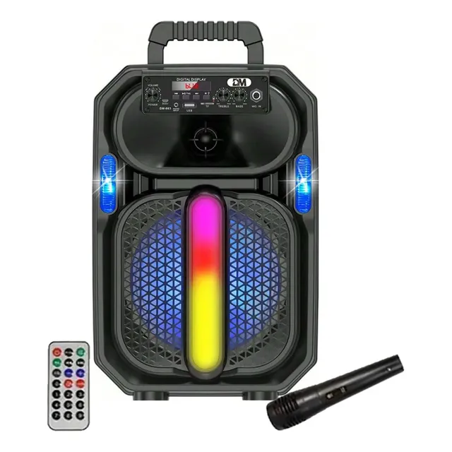 Bocina Portátil Dm-863 8   Micrófono, Control Rem. Usb, Sd,