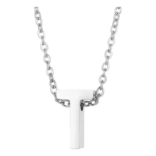 Collar Cadena Y Dije Letra De Acero Quirúrgico 