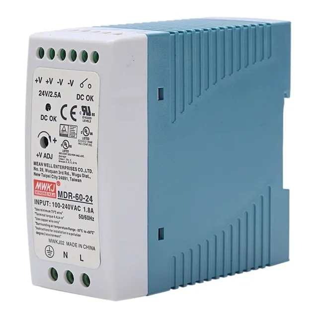 Fuente De Voltaje Industrial 24vcd 2.5a 60w Montaje Riel Din