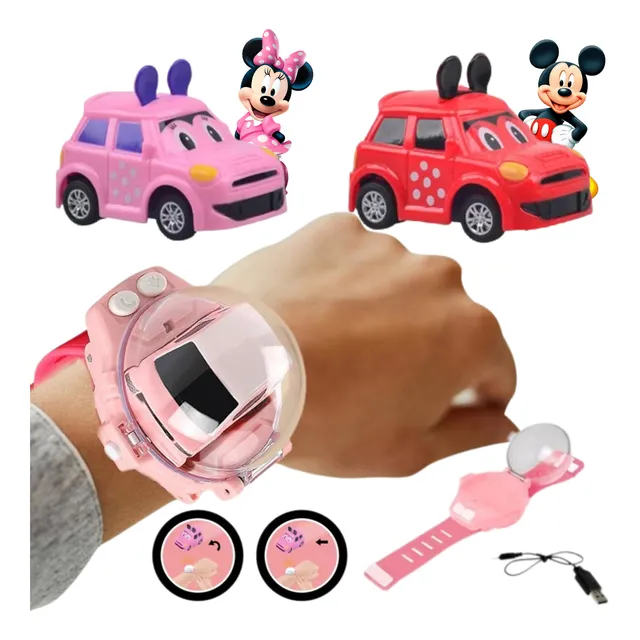 Carro De Control Remoto Recargable Reloj Luces Carro Rc