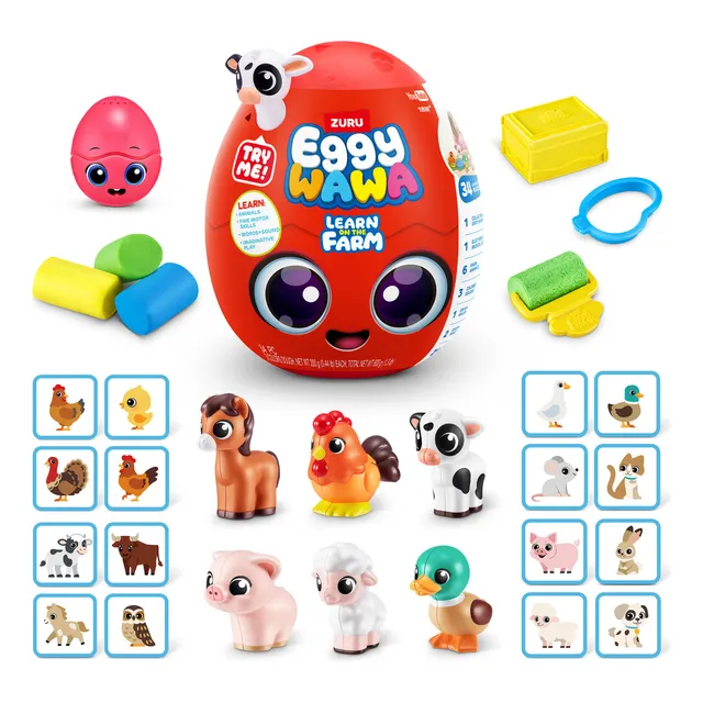 Juguete Para Bebe Huevo Eggywawa Granja De Animales Serie 1 Color Rojo