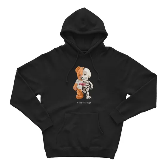 Sudadera Comoda Con Capucha Oso Esqueleto Teddy Oso De Moda