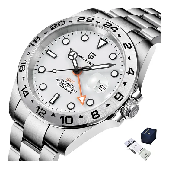 Relógio De Pulso Pagani Design Gmt Automático Aço Inoxidável