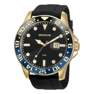 Relógio Seculus Preto Masculino 20902gpsvdu1 Cor Do Bisel Preto/azul Relógio Seculus Preto Masculino 20902gpsvdu1 Cor Do Bisel Preto/azul