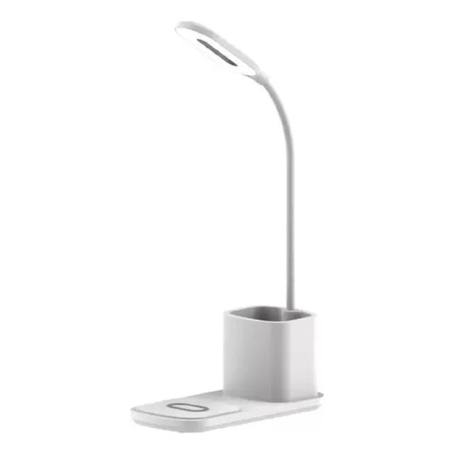 Velador Led Soul De Mesa Tactil Carga Inalámbrica Blanco