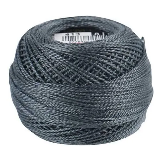 Ovillos Hilo De Algodón Perlado Dmc, Gris Peltre Oscuro