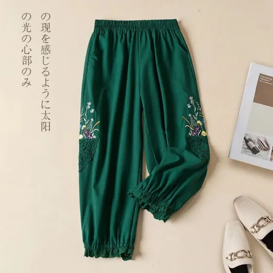 Pantalones Harlan Carrot De Algodón Y Lino Para Mujer, Veran