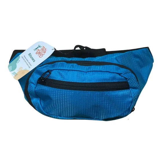Riñonera Negra Morral Impermeable Color Celeste