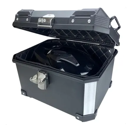 Baú De Moto Traseiro Elyon Do Brasil 45l Universal Preto Em Abs