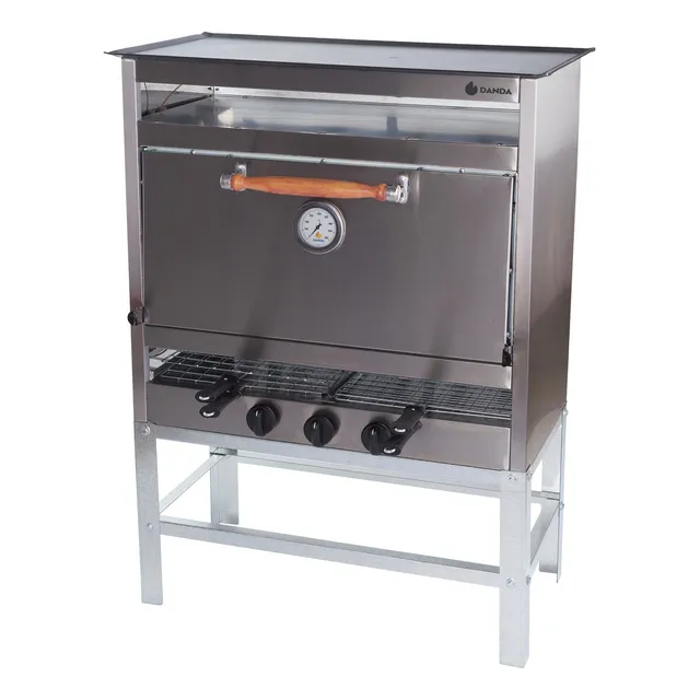 Horno Pizzero Danda 906i 6 Moldes Multifuncion Con Plancha Multiple Acero Inoxidable