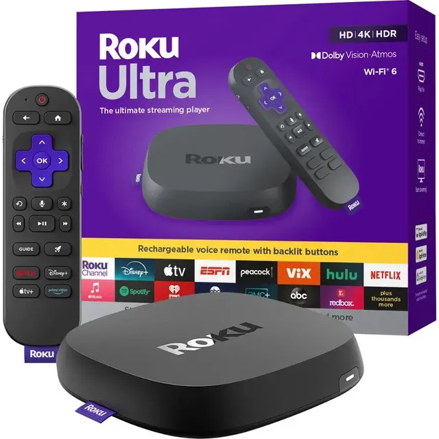 Roku Ultra Version 2024 4850r 4k 2gb Hdr10+ Wifi6 Control Color Negro Tipo De Control Remoto De Voz