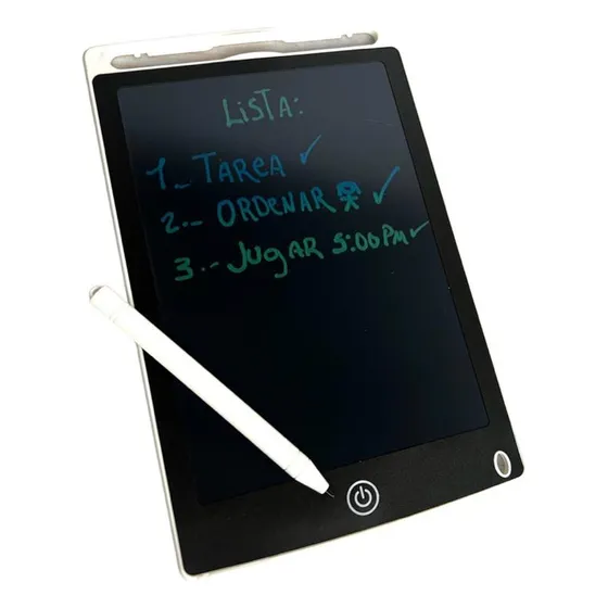 Tablet Escritura Dibujo Niños Lcd Mágica 2 Lápices Color Blanco