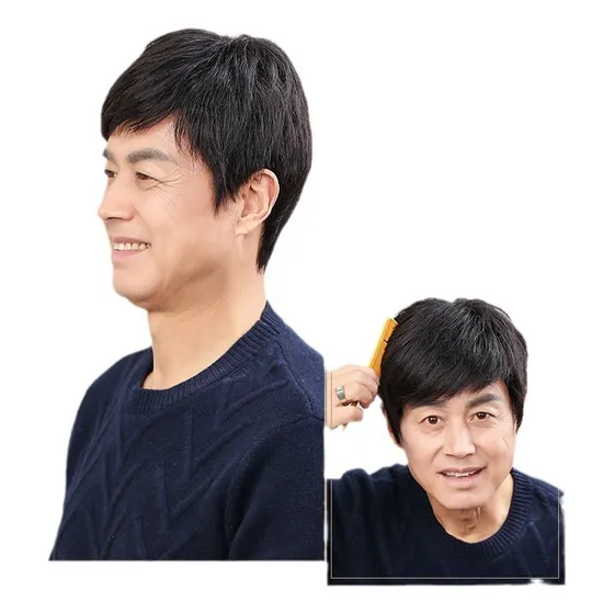 Castanho Escuro + Rede De Cabelo - Cabelo Curto - Homens Mad