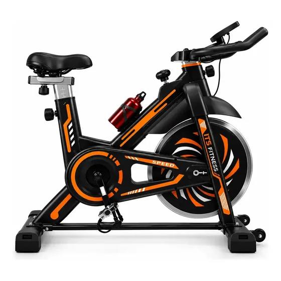 Bicicleta ergométrica spinning ITS Fitness Pro 818 cor preto laranja