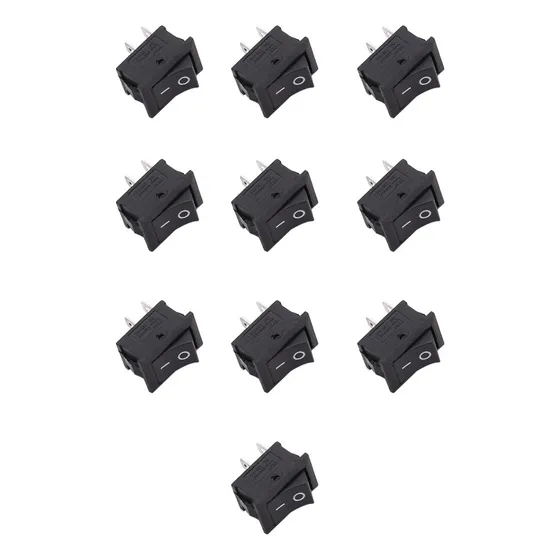 ~ 10 Interruptores Basculantes Negros De 2 Pines, 125 V Ca,