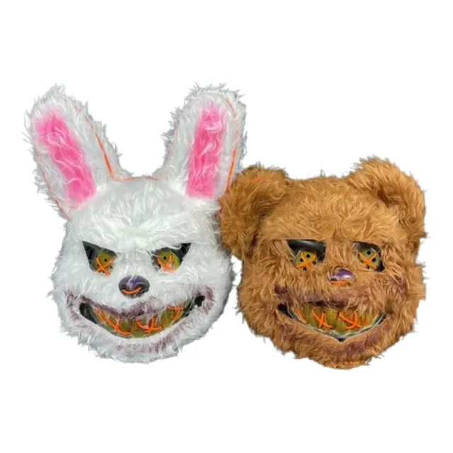 Máscaras De Halloween: Oso Y Conejo Sangriento