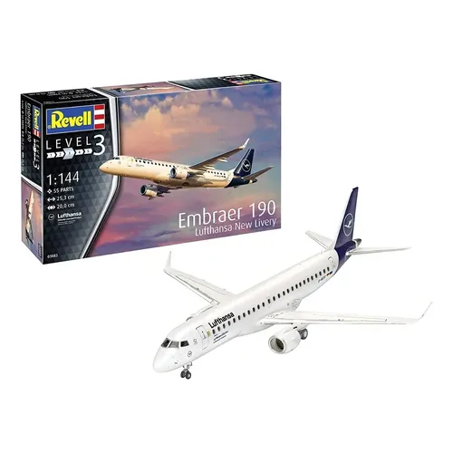 Kit Revell Airbus A380-800 Lufthansa Escala 1/144 com 163 Peças