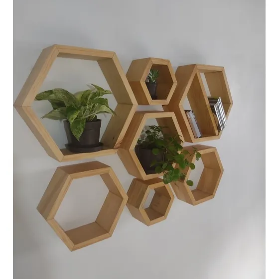 Repisas Flotantes Minimalistas Hexagonales