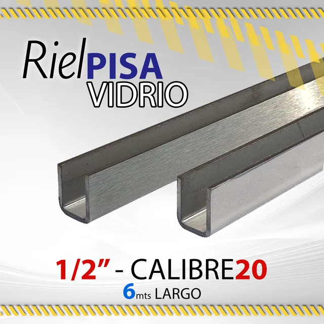 Riel Pisa Vidrio 1/2  Calibre 20 X 6mts / 10979