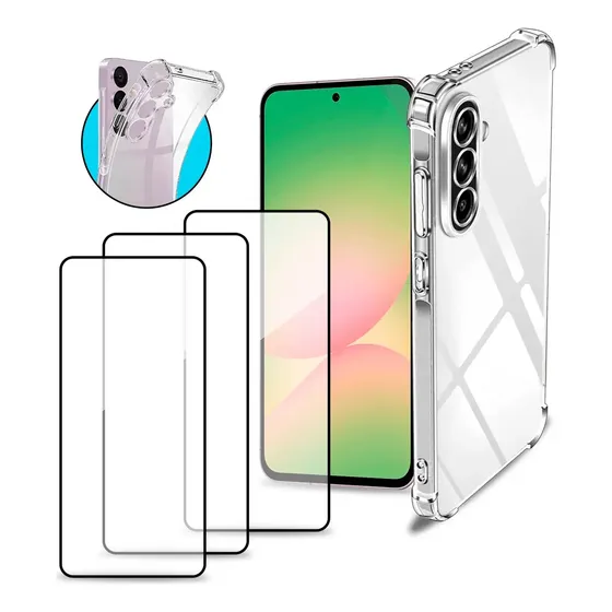 Capinha Anti Shock Para Samsung A56 5g 6.5 + 2 Películas 3d