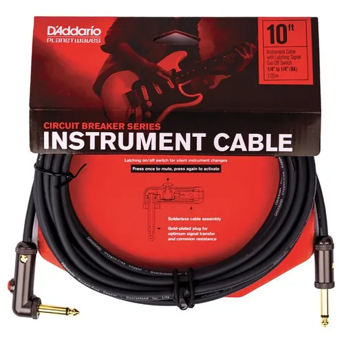 Daddario Pw-aglra-10 Cable Guitarra Bajo Angulado 3 Metros