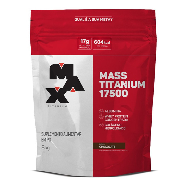 Hipercalórico Mass Titanium 17500 3kg - Max Titanium Sabor Chocolate Hipercalórico Mass Titanium 17500 3kg - Max Titanium Sabor Chocolate