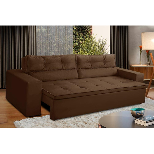 Sofá Retrátil Reclinável 3 Lugares C Molas 1,80m Vegas Suede Sofá Retrátil Reclinável 3 Lugares C Molas 1,80m Vegas Suede