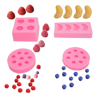 4pcs Moldes De Silicona Para Gelatina Con Forma Frutas Fresa 4pcs Moldes De Silicona Para Gelatina Con Forma Frutas Fresa