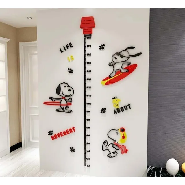 Snoopy Adhesivos Grandes De Pared Acrílico 3d Dia Del Niño